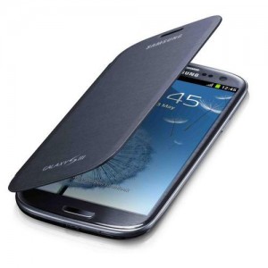 SAMSUNG GALAXY S3 i9300 CHROME Azul FLIP C&aacute;scara 