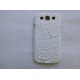 3D Flor blanca Carcasa cubierta de dorso para i9300 i 9300 Samsung Galaxy S3 III X0AA