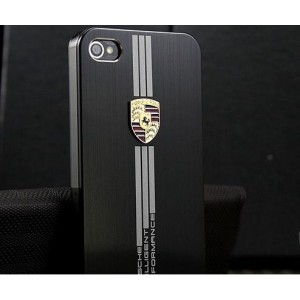 Porsche de metal logo Iphone 5S/5/4S/4 c&aacute;scara del tel&eacute;fono m&oacute;vil