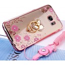 Funda Samsung Galaxy S7 Edge con Zircones brillante Carcasa elegante con cord&oacute;n 